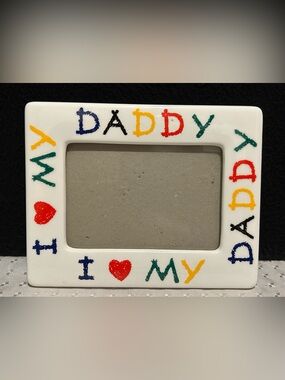 Dad Picture Frame Gift Father’s Day I Love My Daddy Colorful Ceramic Vintage 90s